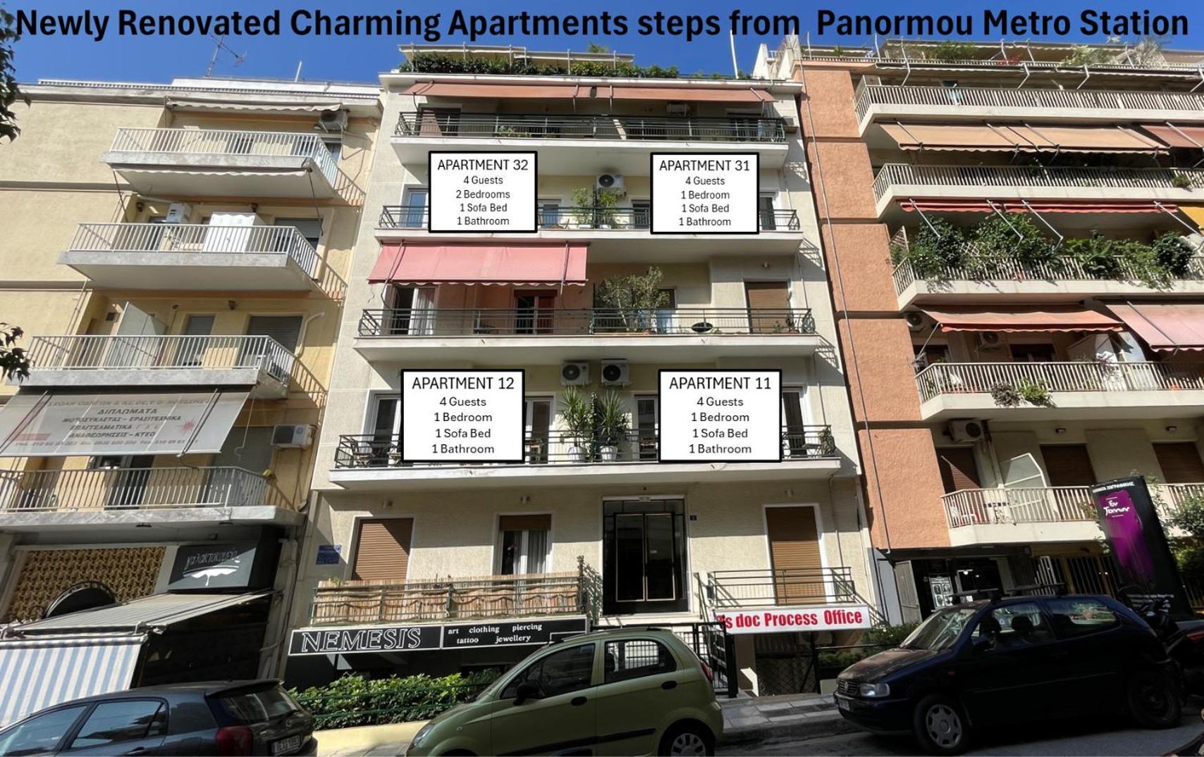 4 Newly Renovated Charming Apartments Steps From Panormou Metro Station Athen Eksteriør bilde